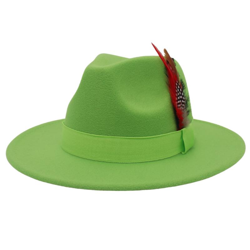 Wind Jazz Hat Square Ribbon Top Hat Gentleman Lady Woolen Hat Felt Hat Hat