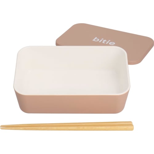 Yamanaka Lacquer Bento Box, Single Tier, 600ml Capacity, Microwave and Dishwasher Safe, for Men and Women, "bitie" Simple Design, Beige, Made In Japan