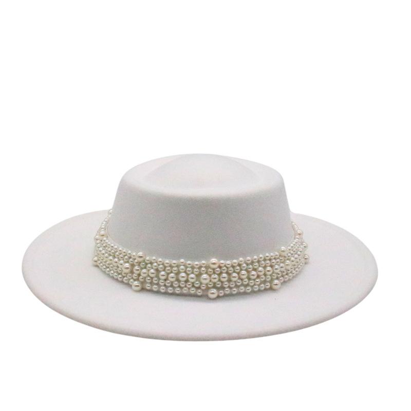 French Retro British Flat Top Top Hat Season Men'S And Women'S Hats Hepburn Face Small Felt Hat