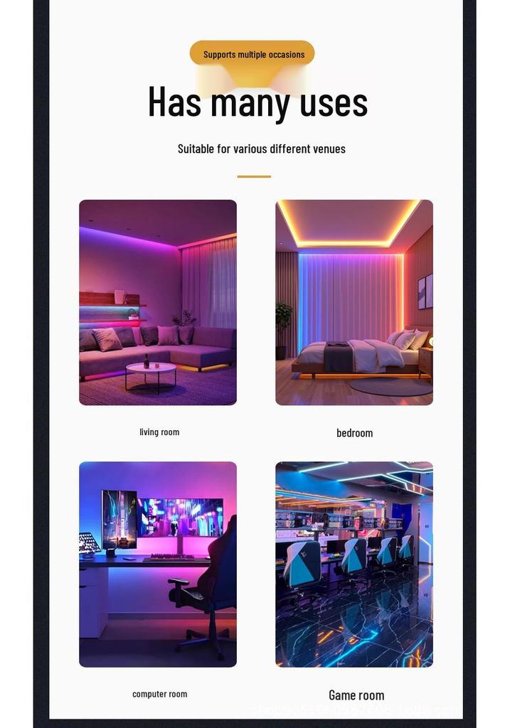 Sound-Activated LED Atmosphere Light - 360° Desktop Illumination for Gaming, Living Room, Bedroom