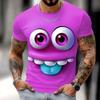 Funny Quirky Graphic T-shirt Clothing Summer Quick Drying Daily Men's Short Sleeve Tee Fashion New Cartoon Face T Shirts For Man