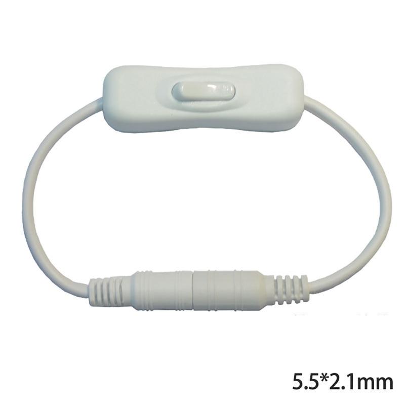 5.5x2.1mm to 5.5x2.1mm Power Cable with Switches Female to Male for CCTV, Security Cameras, Monitor, LED Signs