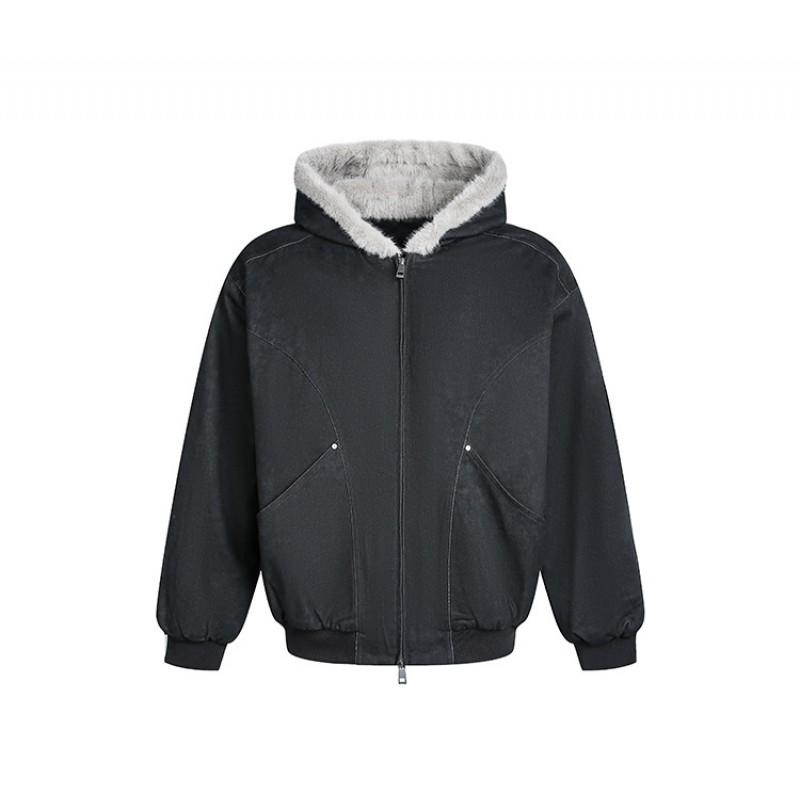 Unisex Oversized Hooded Cotton Puffer Jacket Winter Warm Coat Streetwear Casual Outwear