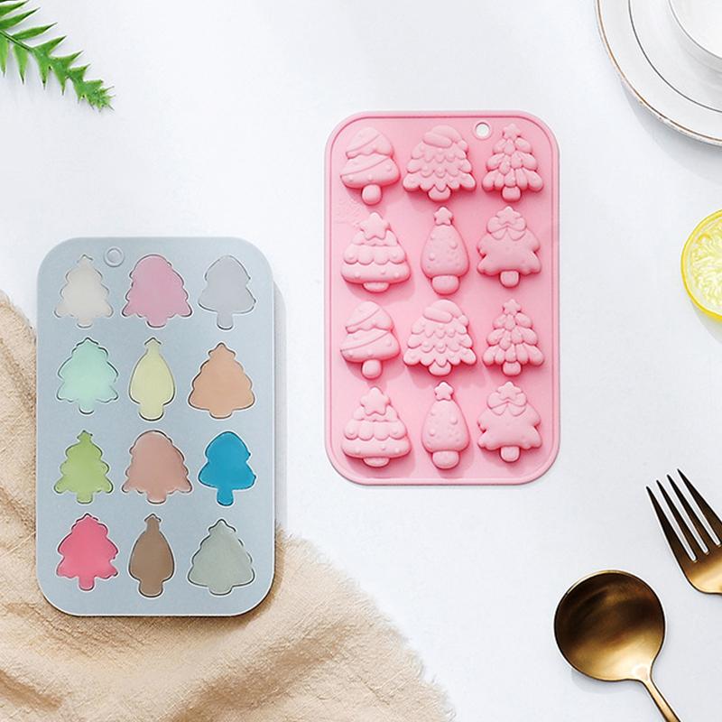For Chocolate Jello Baking Mold Christmas Silicone Baking Mold, Christmas Tree Holiday Silicone Mold Soap Candy Mold