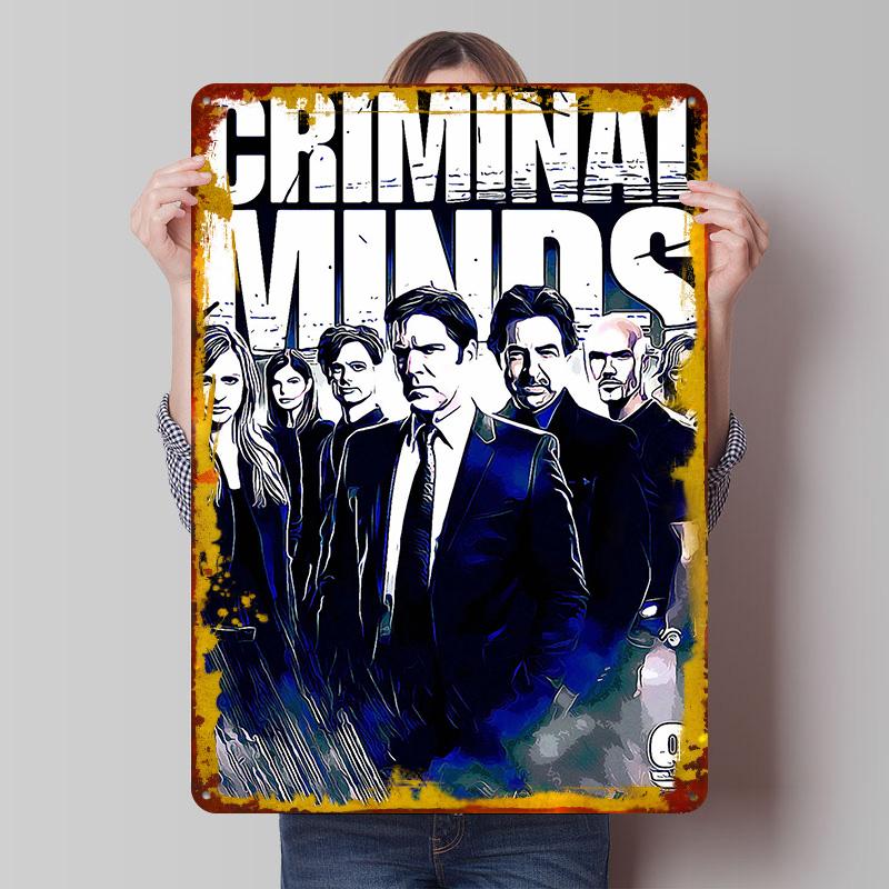 

Criminal Minds 15 Tin Plaque Poster Customized Wall Art Retro Vintage Metal Signs for Man Cave Aesthetic Decoration Room Decor 7.9x11.8In(20x30cm)