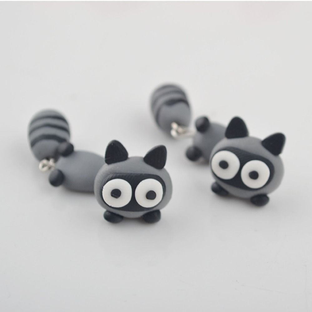 Cat Fashion Design Soft Clay 3D Animal Earring Korean Earrings Women Jewelry Cartoon Stud Earrings