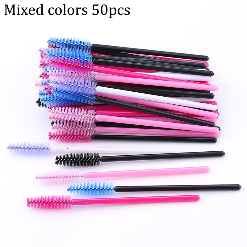 50Pcs Eyelash Extension Disposable Eyebrow Brush Mascara Wand Applicator Spoolers Eye Lashes Cosmetic Brushes Set Makeup Tools
