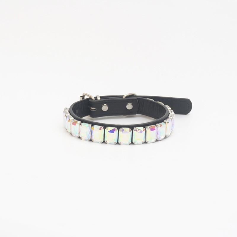 Luxury Rhinestone PU Leather Adjustable Pet Collar Dogs Cats Fashion Jewelry All Sizes