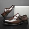 Men's Pointed Toe Cowhide Leather Shoes: Genuine Casual & Business Formal, British Style - Black/Brown, 2025.