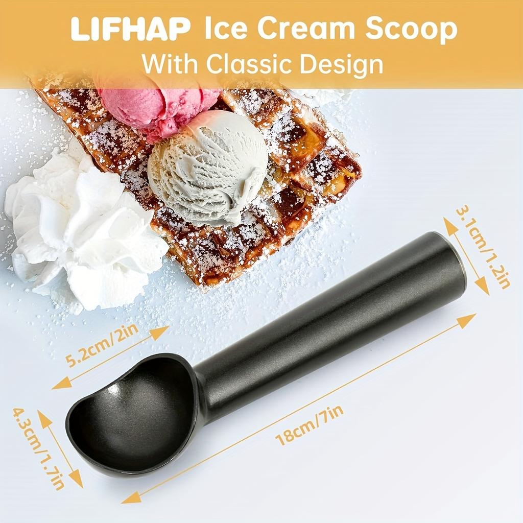 7 Inch Non-stick Lightweight Ice Cream Scoop Professional Black Silver Dishwasher Safe Cookie Scooper Ice-cream Spade 6