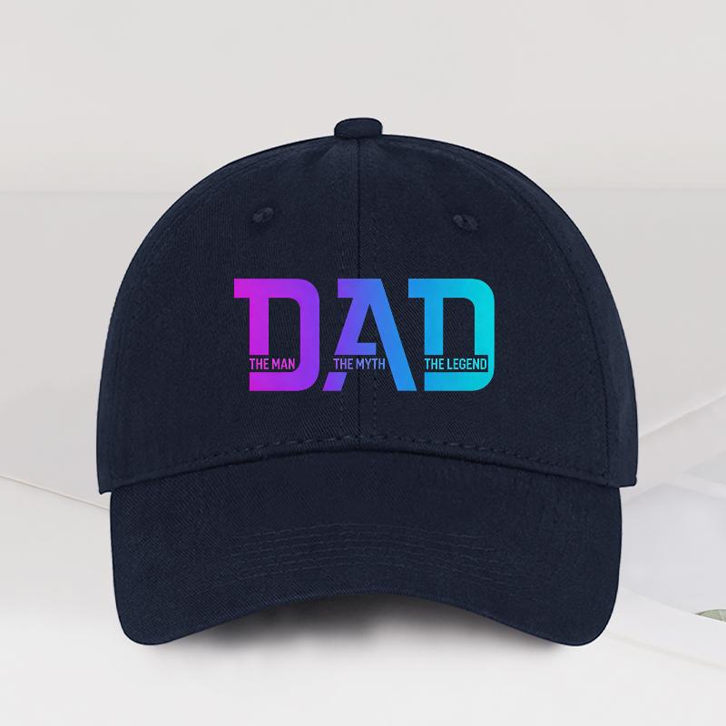 Colorful Gradient DAD Print Baseball Cap Adjustable Size Unisexs Everyday Wear Fathers Day Gift Camping Fishing Sports