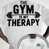 Herren HE GYM IS MY THERAPY Sport Fitness T-Shirt Baumwolle Jogging Oberteil Tee Lässig Trend Oversize Rundhals Unisex Sommer Frühling Shirt