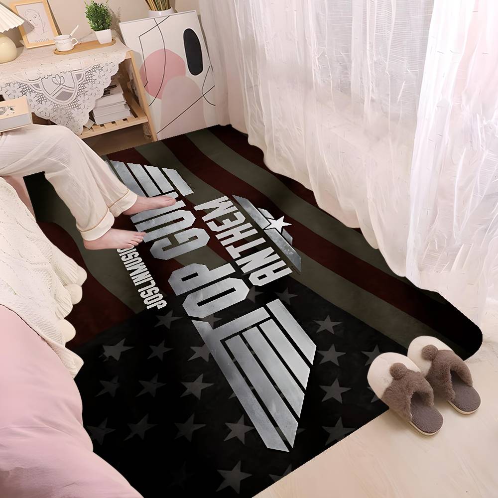 T-Top Gun Floor Mat Retro Multiple Choice Living Room Kitchen Rug Non-Slip Modern Home Decor