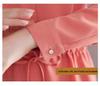 Chic Autumn Waist-Hugging Women's Blouse: High-End, Versatile, Belly-Covering Design