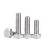304 Stainless Steel Hex Head Bolt, Full Thread Machine Screw, Sizes M3-M16