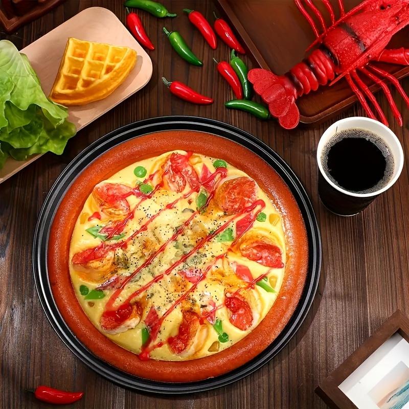 1PCS Carbon Steel Perforated Pizza Pan with Holes Oven-Safe Baking Sheet Grill Tray for Cheese Roasting Kitchen/Restaurant Use