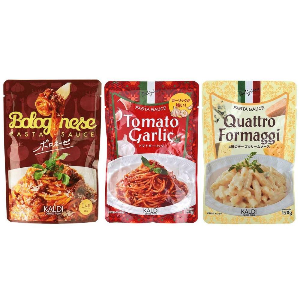 

Kaldi s Original Pasta Bolognese Sauce 140g / Tomato Garlic 120g / Quattro Formaggi 120g Bolognese 140g