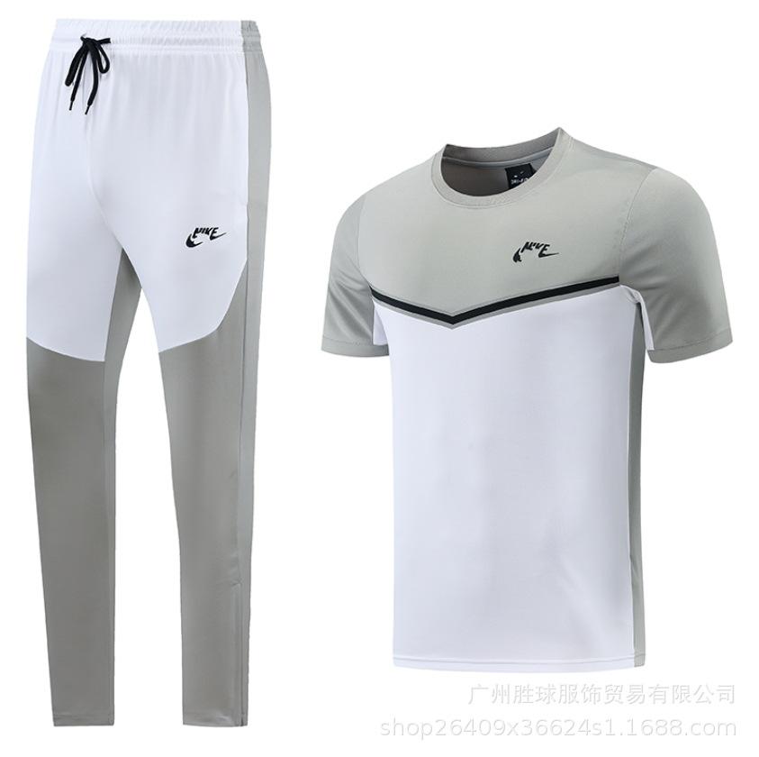 Nk Tuta da Allenamento Pantaloncini a Maniche Corte Casual, Maglia da Calcio, Maglia di Classe, Maglia Sportiva Fitness da Corsa per il Commercio Estero