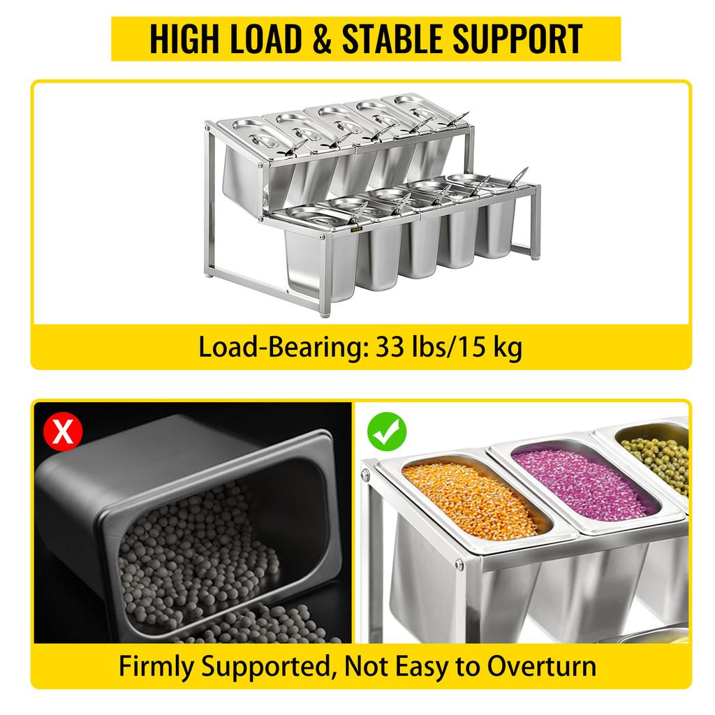 Expandable Spice Rack Adjustable Stainless Steel Organizer Shelf Kitchen 2-Tier Sauce Ingredients Fruits Holder