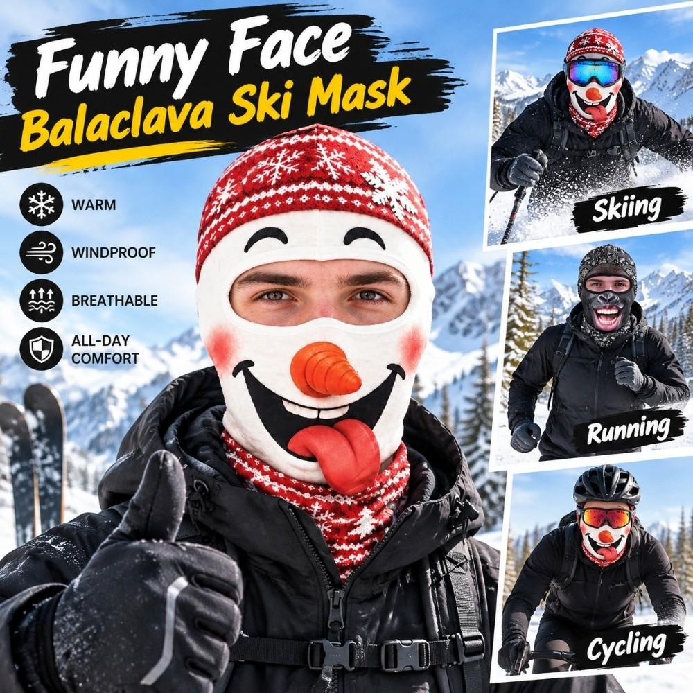 Warm Funny Face Balaclava Ski Mask 3D Printed Balaclava Face Cover Prank Ski Mask Skiing