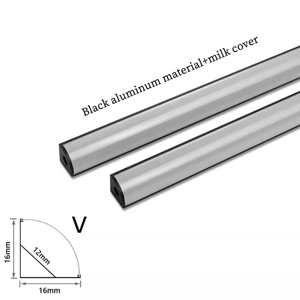 Schwarze Abdeckung 3-30 Fuß/Pack LED-Aluminiumprofil 0,5 m/Fuß U/V-Form Geeignet für 8-12 mm LED-Streifen Gehäusekanal led