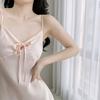 Solid Color Sexy Pajamas Women's Ice Ribbon Chest Pad Suspender Pajamas 1011 New Silk Loungewear Available