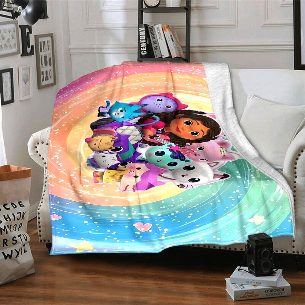 Gabby's Dollhouse Blanket Ultra-Soft Perfect for Office Chair Seaside Office Four Seasons Universal Playful Design Gift for Travel Home Birthdays