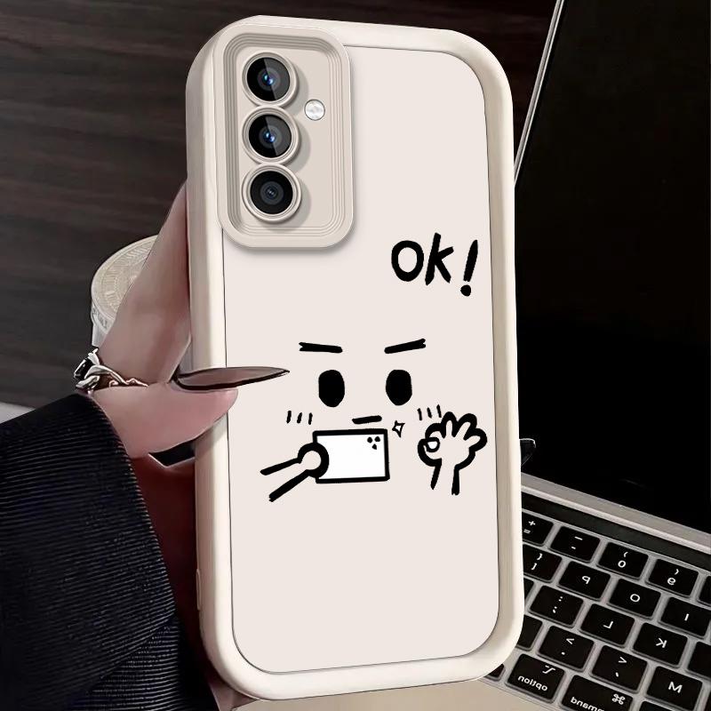 Hand Drawn Hehe Face Case for Samsung Galaxy A53 A50 A50S A36 5G A35 A34 A33 A32 A30 A26 A24 A23 A22 A20 A16 A15 A13 4G Cover