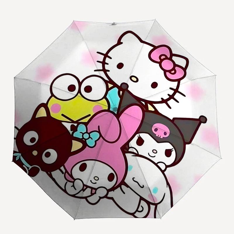 1pc Hello Kitty Automatic Opening/Closing Umbrella with Foldable Design, 8-Bone Iron Frame Outdoor Umbrella - Perfect Gift for Fans, Travelers, Everyd