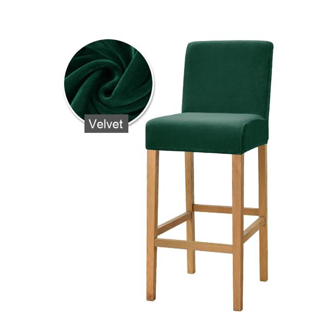 1 /2 /4 /6 Pieces Velvet Material Bar Chair Cover Large Elastic High Stool Chair Protector Seat Case Used For Dining Room
