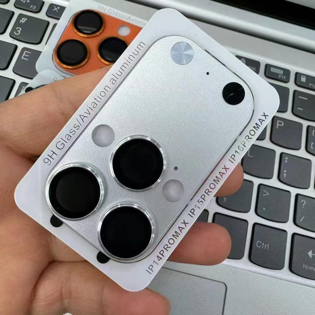 

Захисне скло 9H для камери, зміна за секунди для iPhone 14 15 16 Pro Max на 17 Pro Max, захисна кришка об єктива камери від подряпин 16pm срібний
