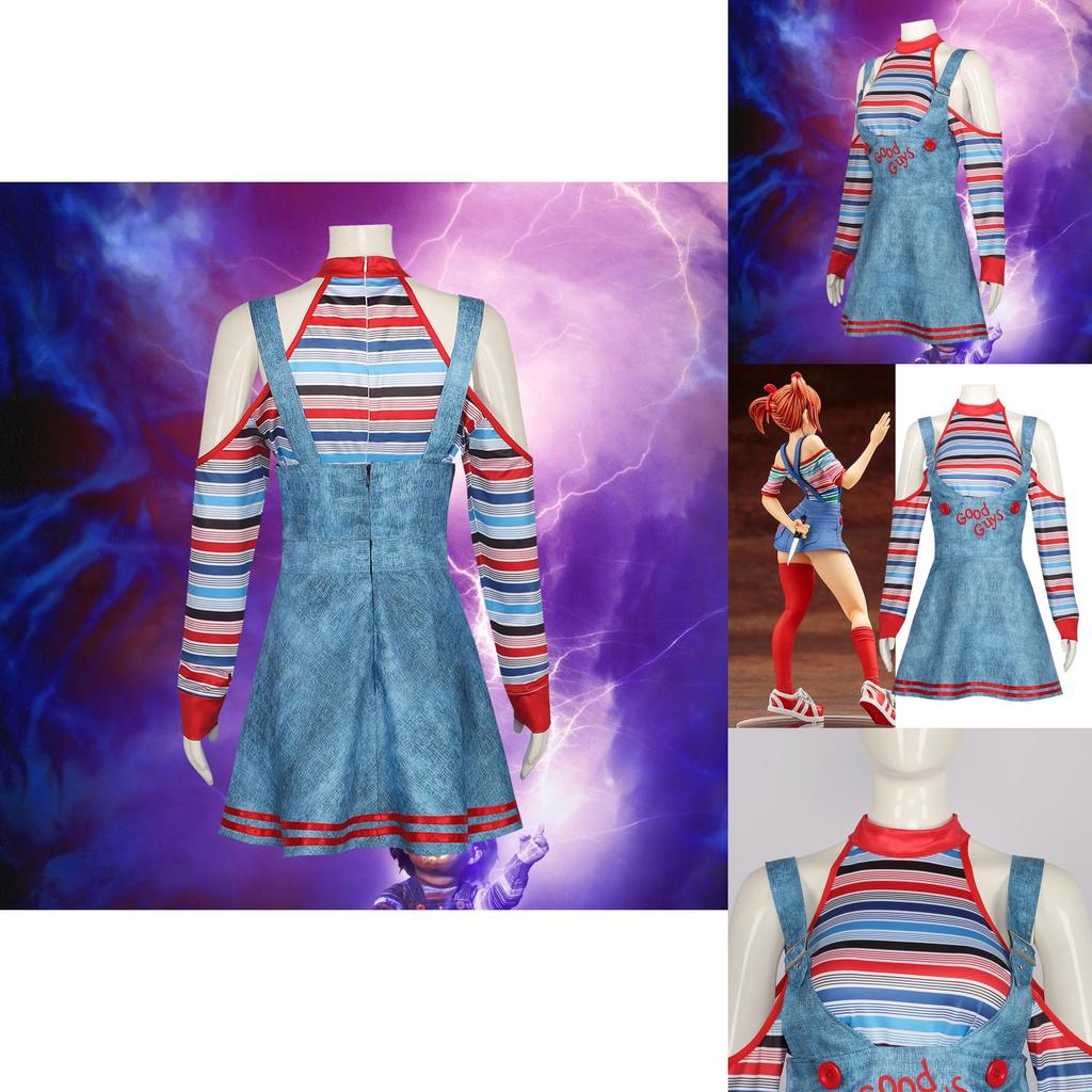 Süßes Dada Zirkusclown Kostüm Halloween Cosplay Horror Puppe Dienstmädchenkleid Revival Set