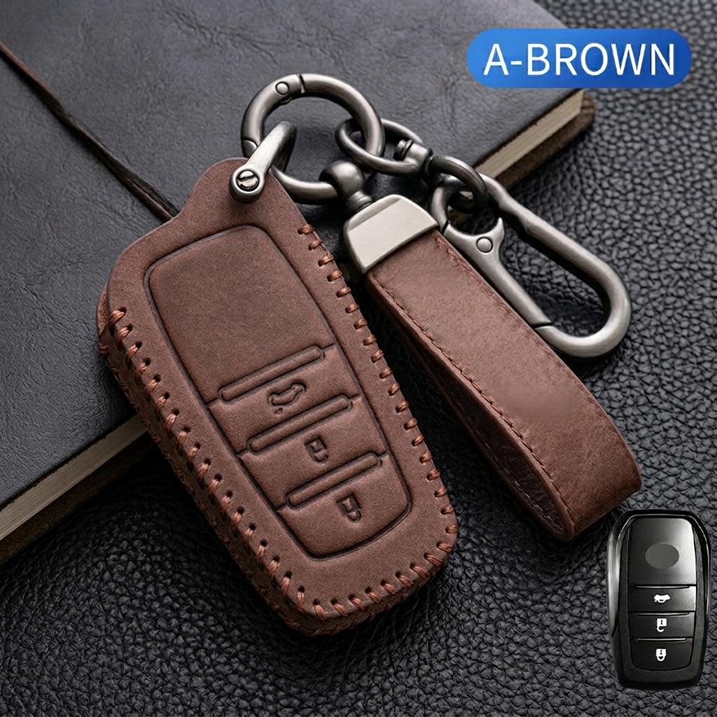 Leather Key Cover For Toyota Camry Corolla RAV4 Yaris Prius Prado Hilux C-HR Fortuner Highlander Avalon Venza Fob Protect Shell
