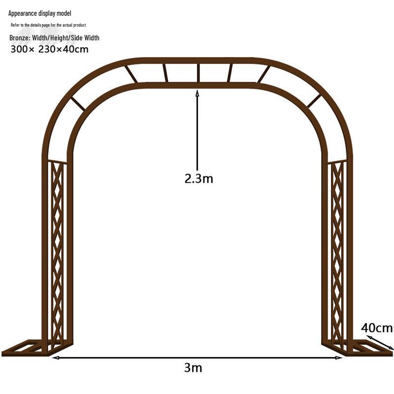 Retro Bronze Wrought Iron Garden Arch Trellis