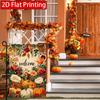 2D Flat, 2D Flat,Thanksgiving Pumpkin Maple Leaf Flowers Welcome Autumn Garden Flag_3-28x40 Inch Outdoor Garden Flag Double-sided Home Decoration Cour