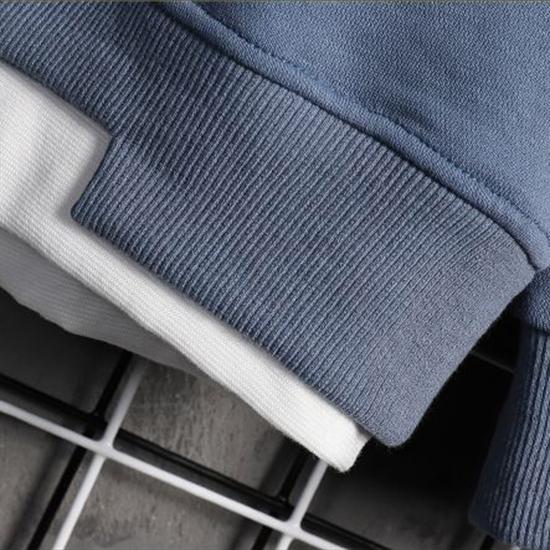 Men's Spring and Autumn Four Seasons Plus Size Thin Hoodless Round Neck Pullover Long Sleeved T Shirt Loose Blouse