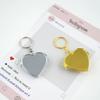 Porte-clés Personnalisé avec LOGO et Nom en Métal Acier Inoxydable DIY Miroir Cœur d'Amour Cœur Chaîne Porte-clés Pendentif pour Femme Cadeau