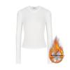 2025 Autumn/Winter Women's Solid Color Slimming Long Sleeve Round Neck Base Shirt