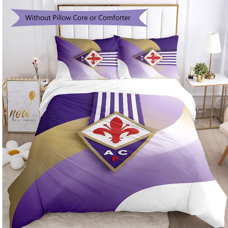 Fiorentina FC Printed 3PCS Bedding Set Breathable Duvet Cover with Pillowcases Decorative Bed Linen for Bedroom Home