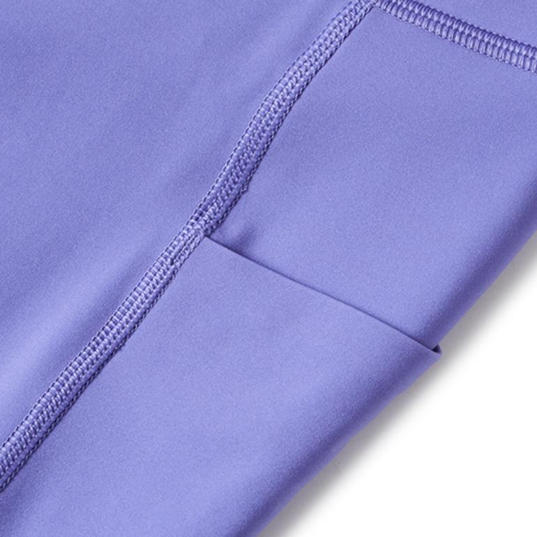 Saucony Solid High-Waisted Nine-Point Tight Sports Leggings Women leggings Light-Milk-Gray Purple SC1230002DY-PP36
