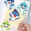 8 Cartoon Shark Make A Face Face Change Sticker DIY Hand Account Small Card Mobile Phone Case Decoration