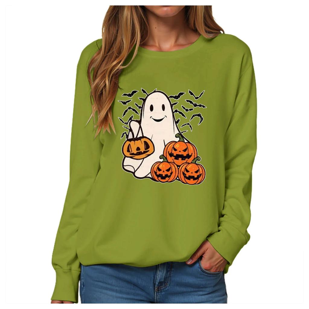 Lockeres lässiges bedrucktes Langarm-Sweatshirt Fabrik Großhandel Europäisches und amerikanisches Halloween-Sweatshirt Rundhals