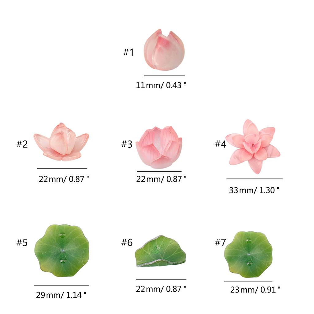 5 buc. Componente Bijuterii Nuferi Floare/Frunză Ornament Lucrat Manual Rășină Materiale Artizanale pentru Confecționarea Bijuteriilor și Artizanatului