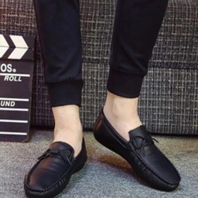 FashionFlat Non Slip And Waterproof Male Casual Shoe Round Toe Men's Leather Shoes New In Cheap Clearance Korean Style Slip-on Sale Pu