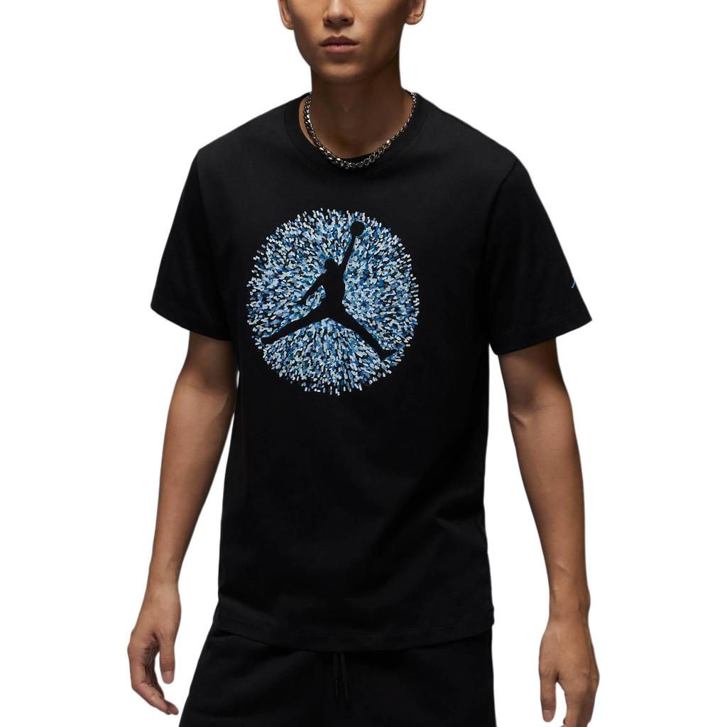 Jordan Flight Essentials Logo Print Comfortable Crew Neck Short Sleeve T-Shirt Men Tops Black FN6006-010