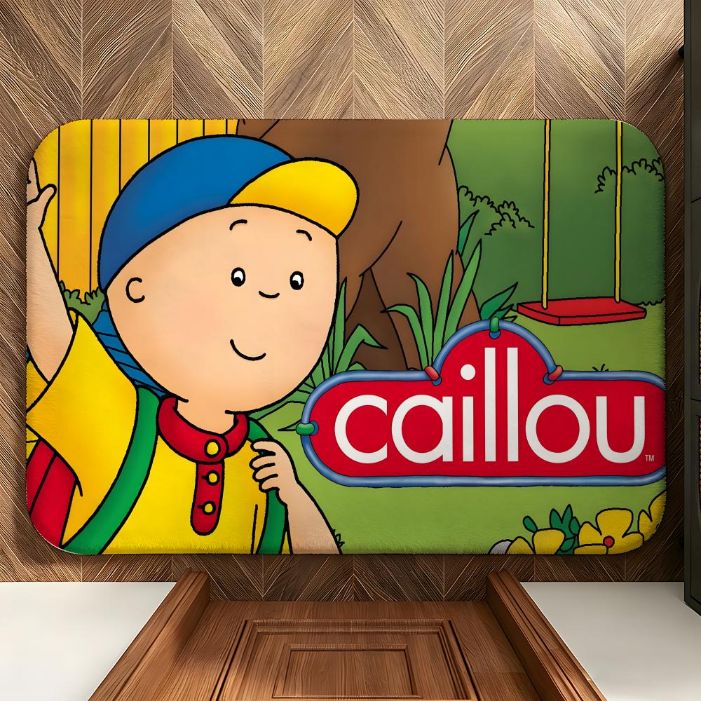 Cartoon C-Caillou Floor Mat Soft Flannel Entrance Door Mat Non Slip Absorbent Bathroom Bedroom Floor Rug