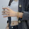 Accessories Titanium Steel Bracelet Girls Retro Versatile High-End Jewelry 18K Gold-Plated O-Shaped Bracelet