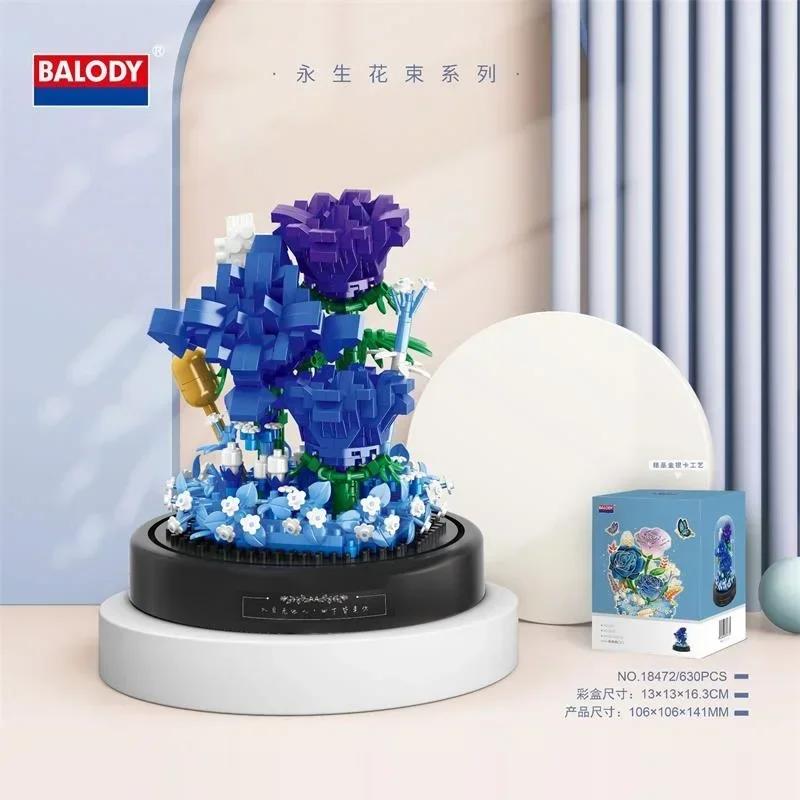 Mini Blocks Simulation Flowers Building Bricks Eternal Plant Preserved Fresh Rose Artificial Sakura Adult Toy Gift Girl Present