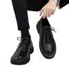 Brock Leather Shoes Autumn Best Man British Business Suit Casual Shoes Black Low Top Martin Shoes