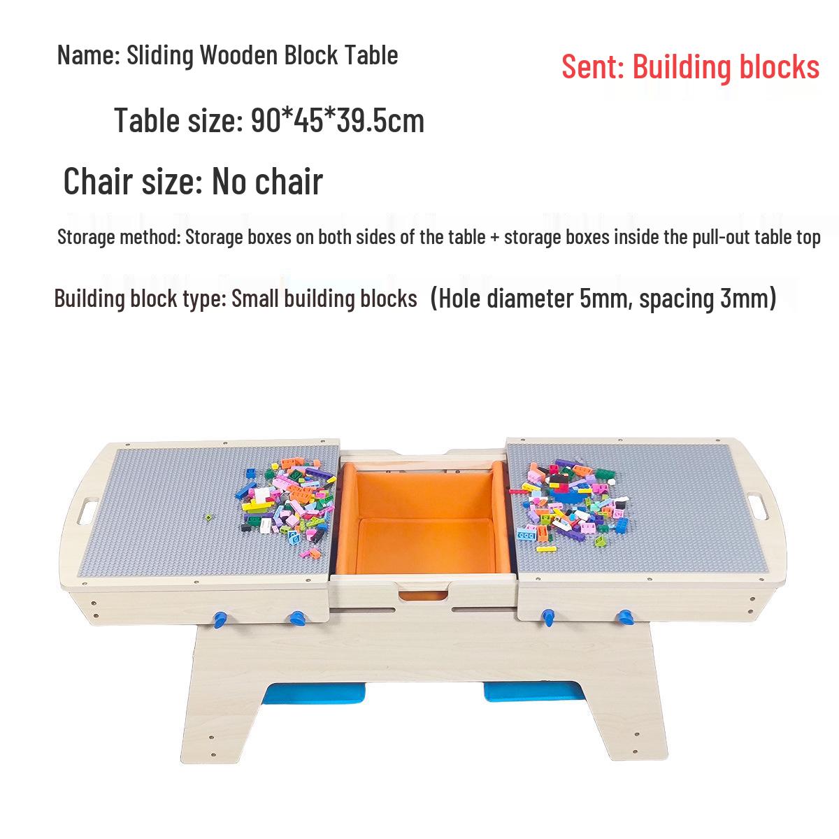 Children s Multi-Functional Wooden Toy Table: Assembly, Learning, Building Blocks & Blackboard Game Table